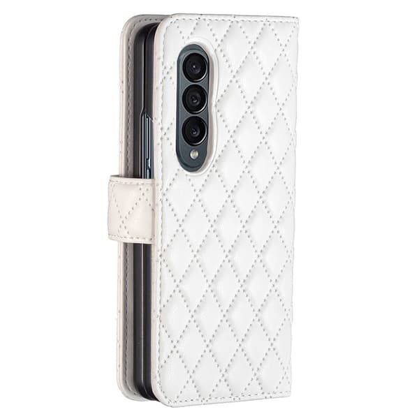 Rombemønster, matt flip-deksel for Samsung Galaxy Z Fold3 5G - Hvit White