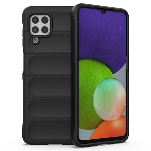 Blødt grebsformet cover til Samsung Galaxy A22 4G - Sort Black
