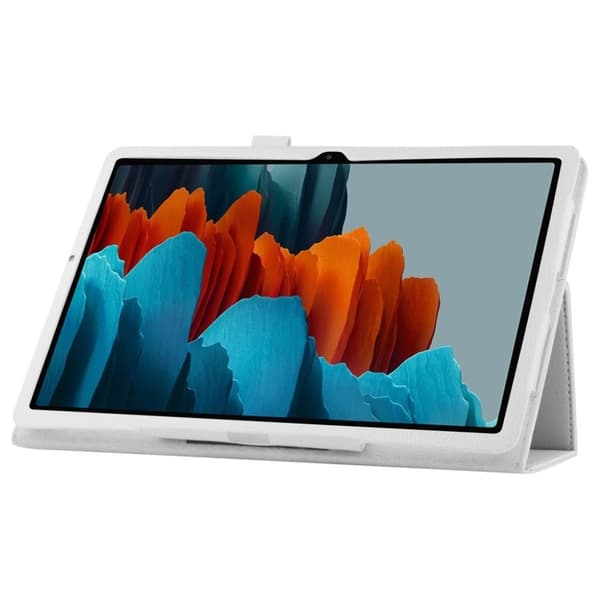 Samsung Galaxy Tab S7 Litchi Lær Etui - Hvit White