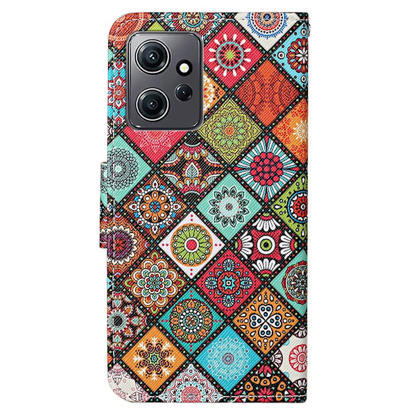 Wonderland Xiaomi Redmi Note 12 Läppäkotelo - Square Pattern Multicolor