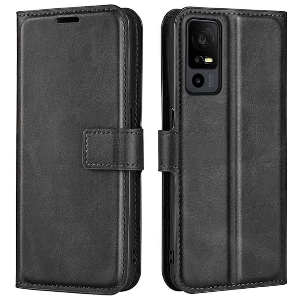 Lompakko Nahkakotelo For Tcl 40r - Musta Black