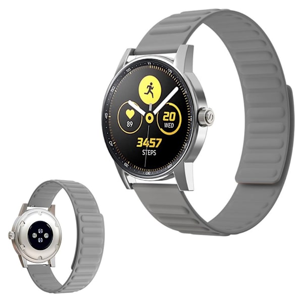 22mm Universal fleksibel silikone urrem - Grå Silver grey