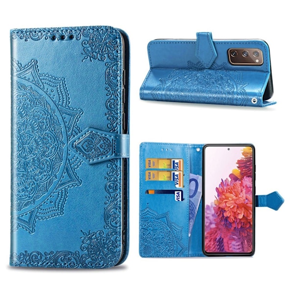 Mandala Samsung Galaxy S20 FE 5G / S20 FE Flip kotelo - Sininen Blue
