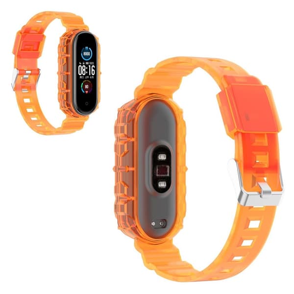 Xiaomi Mi Smart Band 4 / 3 translucent silicone watch band - Orange Orange