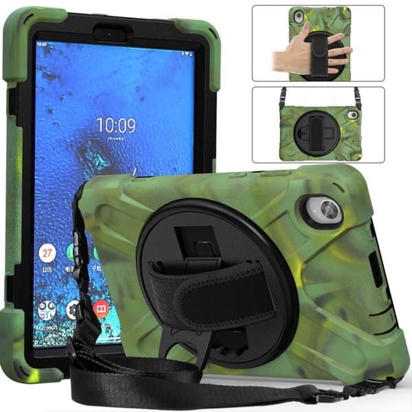 Lenovo Tab M8 360 Drejelig Silikone Etui - Militærgrøn Green