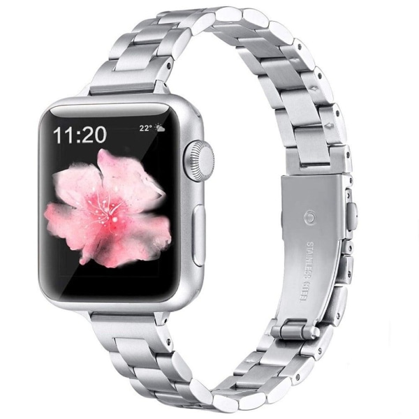 Apple Watch Series 8 (45 mm) / Watch Ultra urrem i metal med tre Silver grey