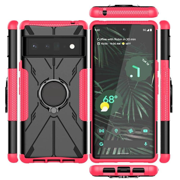 Kickstand-skydd med magnetisk platta för Google Pixel 6 Pro - Ros Rosa