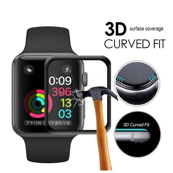 Apple Watch Series 4 40mm 3D heltäckande klock lins skydd av äkt Transparent