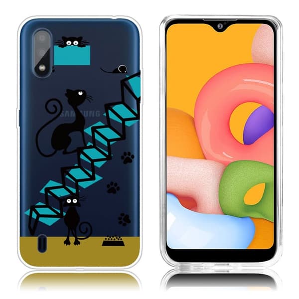 Deco Samsung Galaxy A01 skal - Fotavtryck Svart