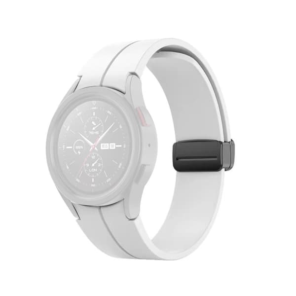 Samsung Galaxy Watch 5 (44mm) / (40mm) / Pro klockarmband i silikon - Vit Silvergrå