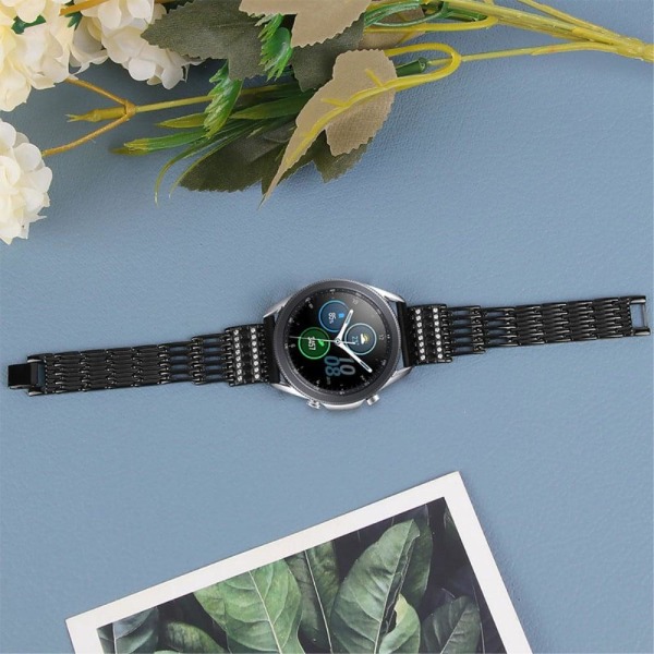 Samsung Gear S3 Frontier rhinestone 304 urrem i rustfrit stål - Sort Black