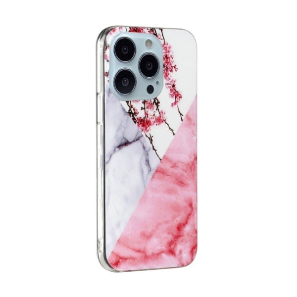 Marble iPhone 13 Pro Suojakotelo - Plum Blossom Pink