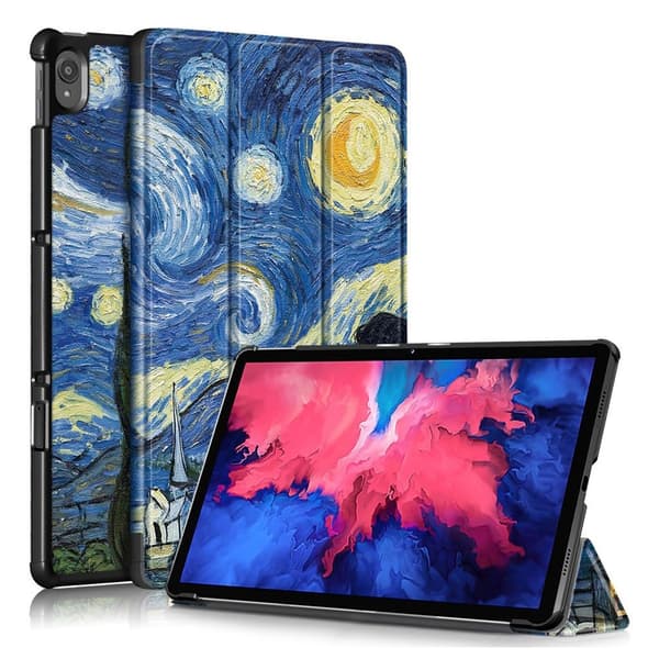 Lenovo Tab P11 Trippelt Mønstret Lær Flippetui - Starry Night Blue