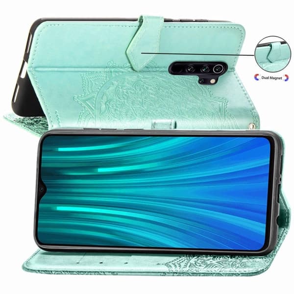 Mandala läder Xiaomi Redmi Note 8 Pro fodral - Grön Grön