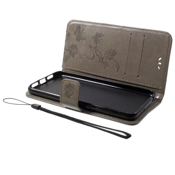 Huawei P20 Pro Etui laget av kunstlær og silikon - Grå Silver grey