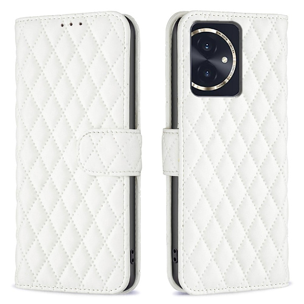 Rombemønster, matt flip-deksel for Honor 100 - Hvit White
