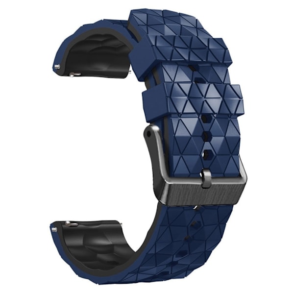 22 mm universal klockarmband i silikon i ikosaedermodell - Mörkblå / Svart Blå