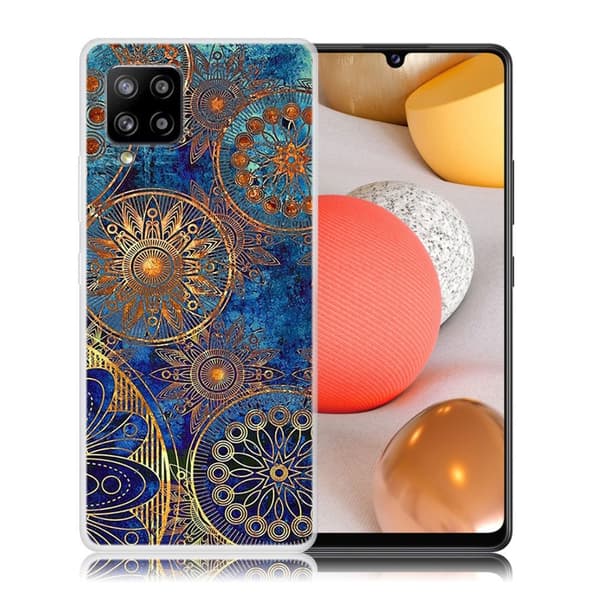 Deco Samsung Galaxy A42 5G etui - guld mandala blomst Gold