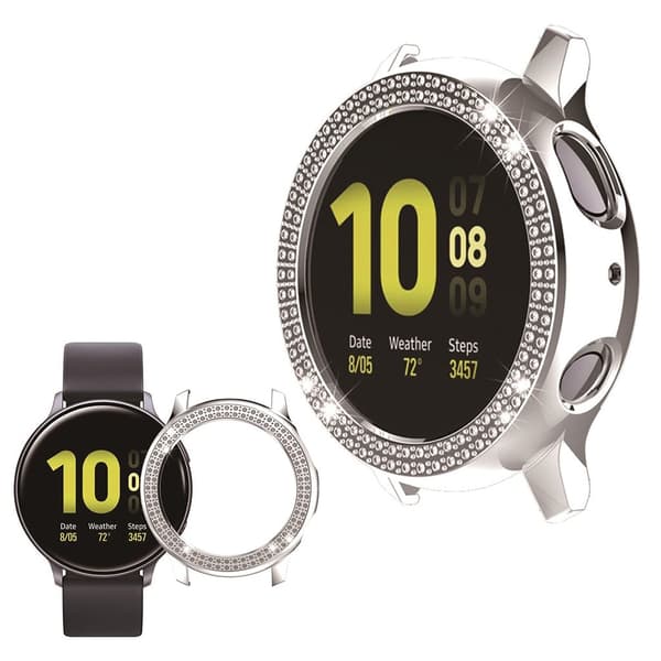 Samsung Galaxy Watch Active 2 - 40 mm elegant rombformad ram - Silver Silvergrå