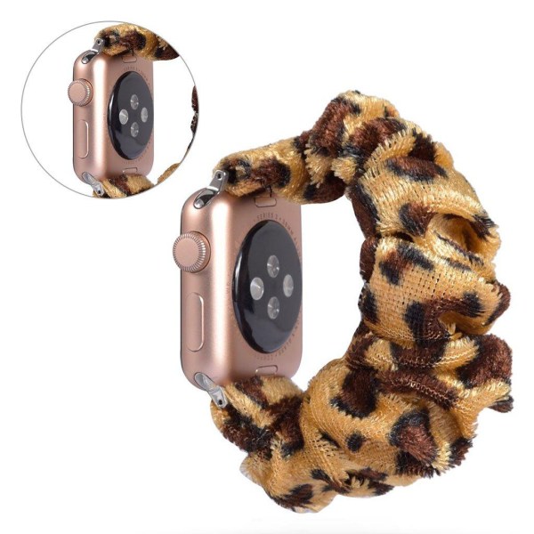 Apple Watch Series 5 44mm mönster trasa klockarmband - leopardmönster Brun