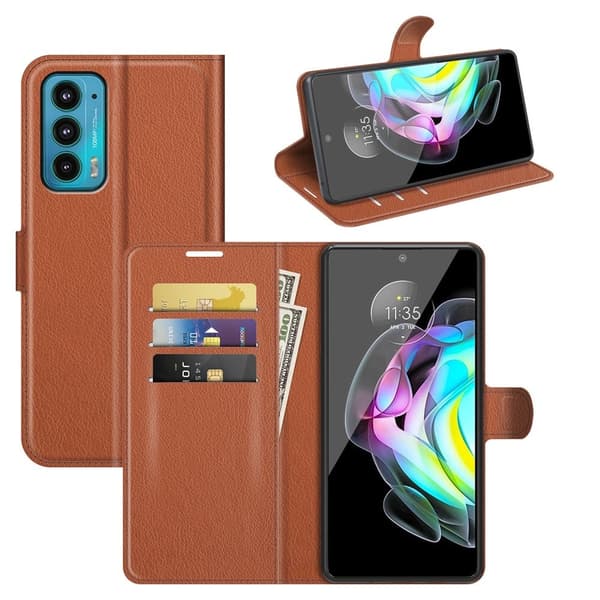 Classic Motorola Edge 20 Flip Etui - Brun Brown