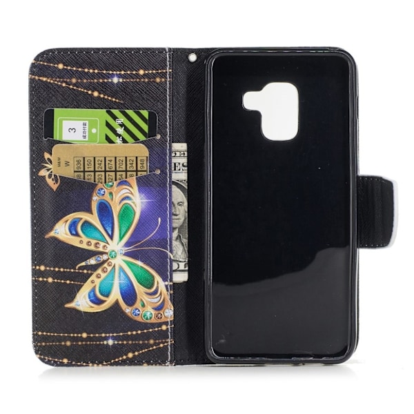 Butterfly läder Samsung Galaxy A8 (2018) fodral - Flerfärgad multifärg