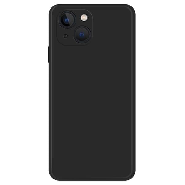 Avfaset gummiert anti-falldeksel for iPhone 14 Plus - Svart Black