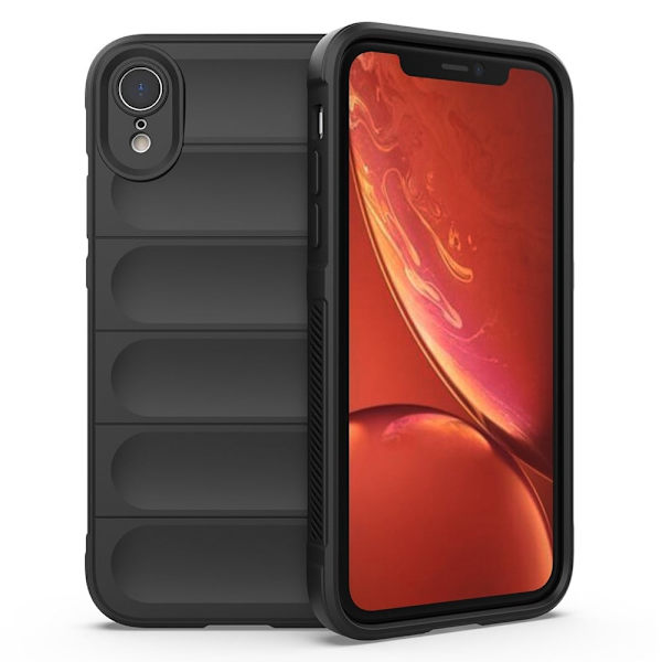Blødt grebsformet iPhone Xr cover - Sort Black