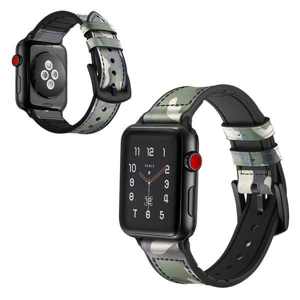 Apple Watch Series 5 40mm ægte læder Urrem - Grøn Green