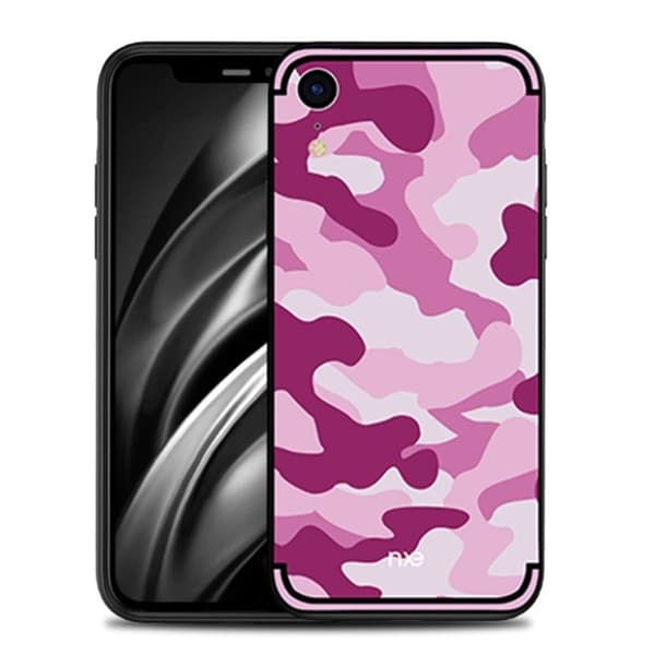 NXE iPhone Xr hybrid etui med Camouflagemønster - Pink Pink
