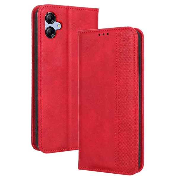 Bofink Vintage Samsung Galaxy A04e Nahkakotelo - Punainen Red