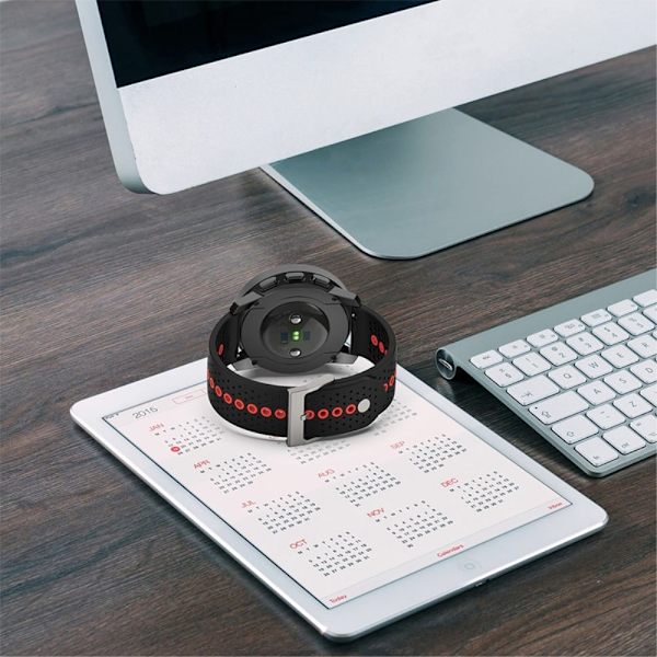 22 mm Suunto 9 Peak dubbelfärgat klockarmband i silikon - Svart / Blå Svart