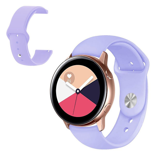silikone rem til Samsung and Garmin rem - lyselilla Purple