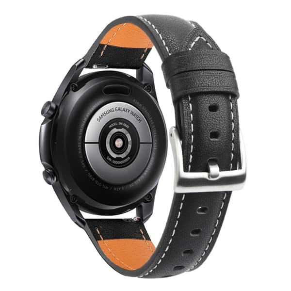 20 mm universal urrem i okselæder - Sort Black