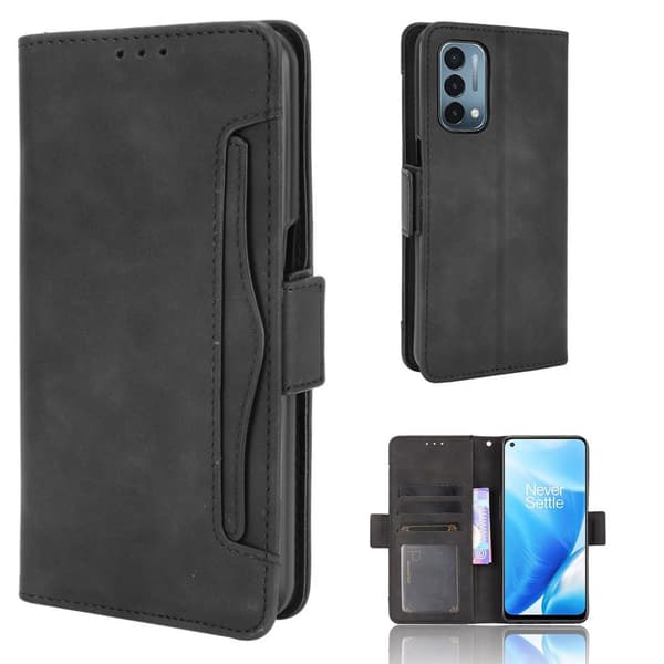 Moderne OnePlus Nord N200 5G læderetui med pung - Sort Black