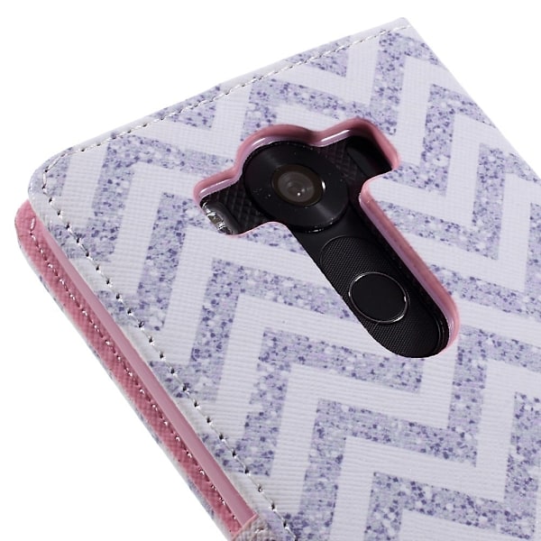 Ancher etui til LG V10 - Smil, hjerte og mønster Pink