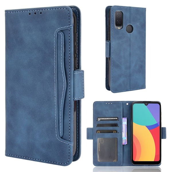 Modern-styled Lær Lommebok Etui til Alcatel 1l (2021) - Blå Blue