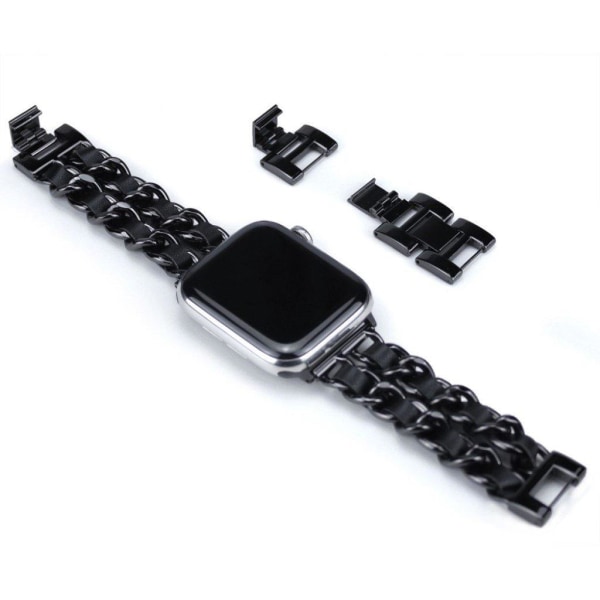 Apple Watch Series 5 40mm elegant patterned watch band - Black Svart