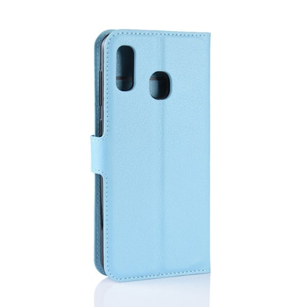 Samsung Galaxy A40 litchi läderfodral - Blå Blå