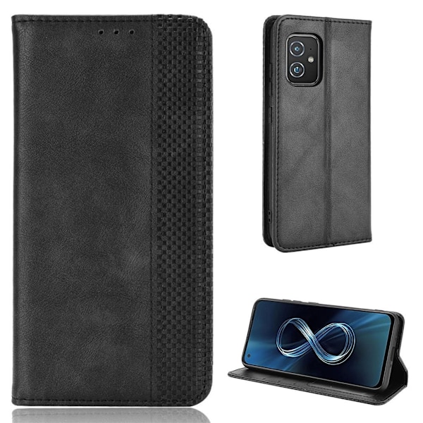 Bofink Vintage Asus Zenfone 8 Læder Etui - Sort Black