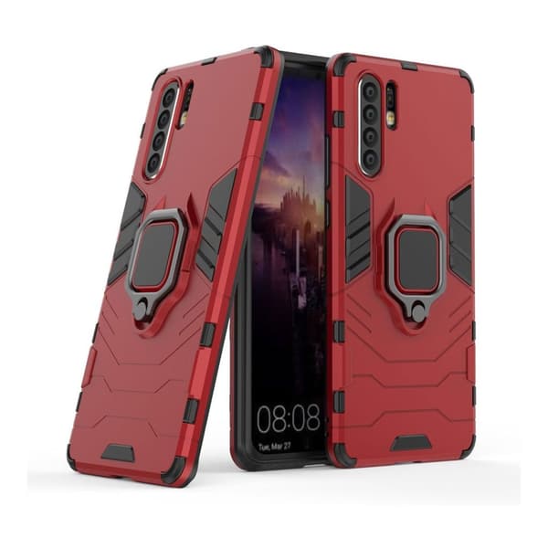Huawei P30 Pro Fingerring Kickstand Hybrid Etui - Rød Red