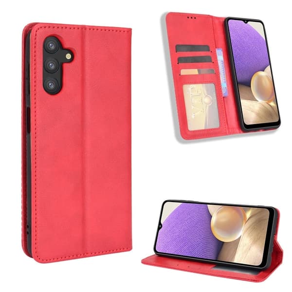 Bofink Vintage Samsung Galaxy A13 5G Nahkakotelo - Punainen Red