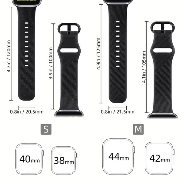 Apple Watch Series 5 44mm silikoni twill-kuvioinen ranneke kelloon Black