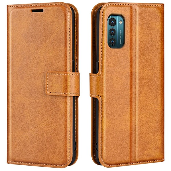 Nokia G11 / Nokia G21 nahkainen lompakokkotelo - Keltainen Yellow