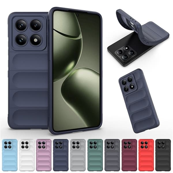 Mjukt greppformat Xiaomi 14T Pro skal - Mörkblå Blå
