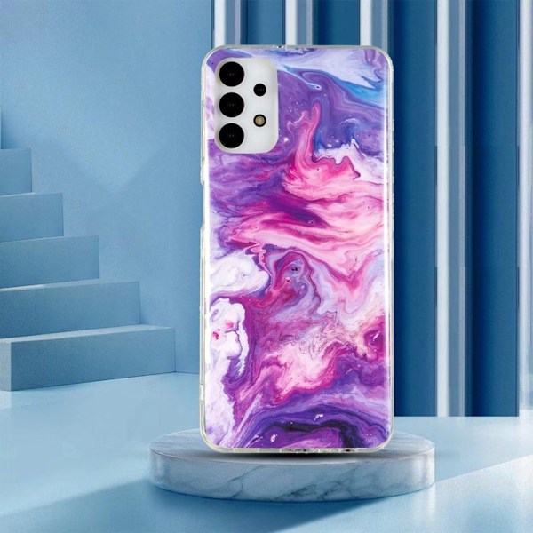 Marble Samsung Galaxy A13 4G Etui - Rød Multicolor