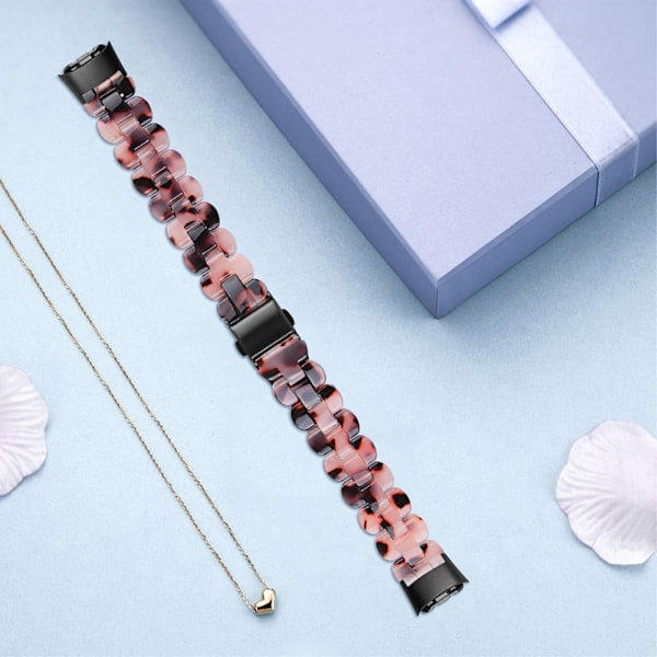 Fitbit Luxe urrem i resin-stil - Brun / Lyserød Pink