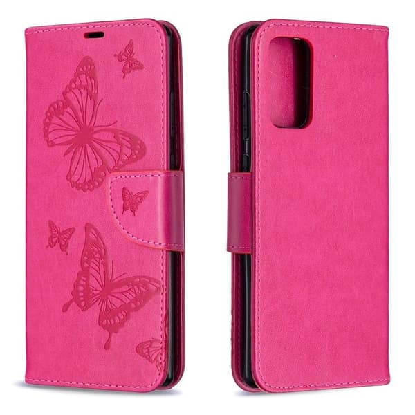 Butterfly Samsung Galaxy Note 20 Flippetui - Rose Pink