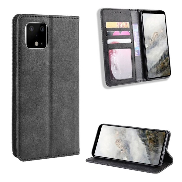 Bofink Vintage Google Pixel 4 etui - Svart Black