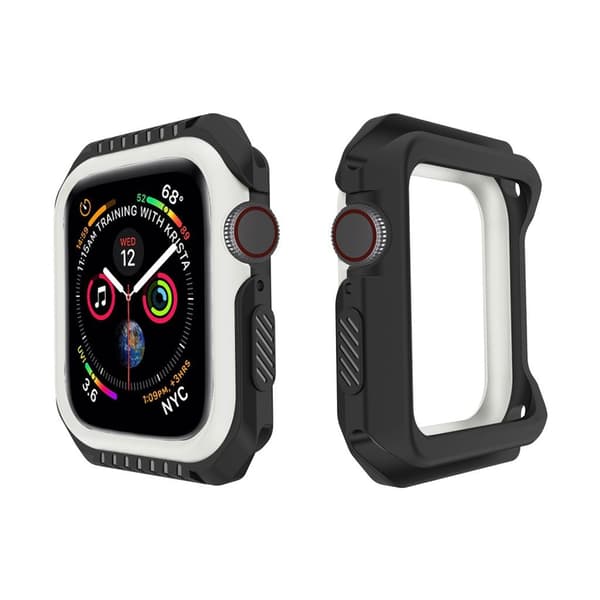 Apple Watch Series 4 40mm erstatnings urramme i silikone - Sort/Hvid Multicolor